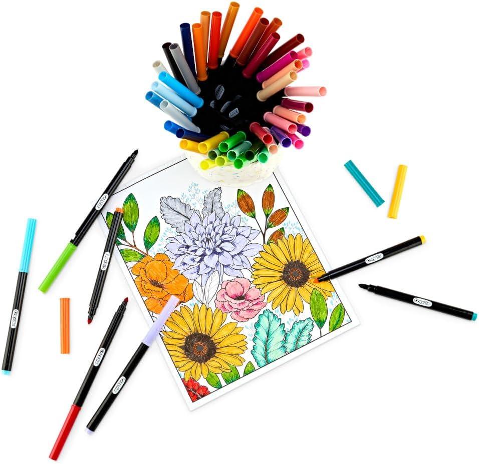 imageCrayola Gel Ink Pen Marker Set 14 Matte ampamp Glitter Pens Gel Pens for Coloring Fine Point Gift for Kids ampamp Teens Ages 4Color  Detail