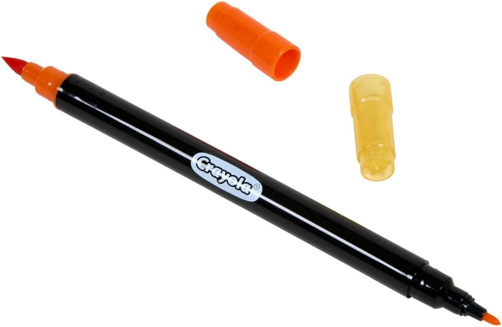 imageCrayola Gel Ink Pen Marker Set 14 Matte ampamp Glitter Pens Gel Pens for Coloring Fine Point Gift for Kids ampamp Teens Ages 4DualEnded Brush  Detail