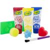 imageCrayola Bath Tub Mini Paint Set 9 Piece Art Kit  Brushes Sponges ampamp Wash Away Finger Paints Blue Yellow ampamp Red Color Tub Fingerpaints