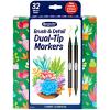 imageCrayola Gel Ink Pen Marker Set 14 Matte ampamp Glitter Pens Gel Pens for Coloring Fine Point Gift for Kids ampamp Teens Ages 4DualEnded Brush  Detail