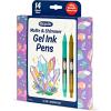 imageCrayola Gel Ink Pen Marker Set 14 Matte ampamp Glitter Pens Gel Pens for Coloring Fine Point Gift for Kids ampamp Teens Ages 4Gel  Ink