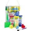 imageCrayola Bath Tub Mini Paint Set 9 Piece Art Kit  Brushes Sponges ampamp Wash Away Finger Paints Blue Yellow ampamp Red Color Tub Fingerpaints