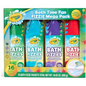 imageCrayola Bath Fizzies 16 Deluxe Pack Refreshing Scented Colorful Bath Fizzers for Boys Girls ampamp Tweens 16 Total Fizzies in 4 Assorted Scents ampamp Colors