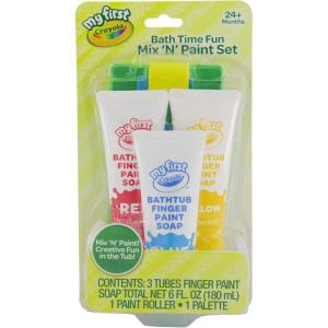 imageCrayola Bath Tub Brush ampamp Finger Paint Soap Set