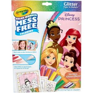 imageCrayola Color Wonder Disney Princess Glitter Coloring Pages ampamp Mess Free Markers Coloring Set Gift for Toddlers 3 ampamp Up