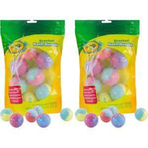 imageCrayola Colorful Scented Bath Bombs for Kids Color You Bath NonToxic Bathbomb Fizzies for Boys Girls Holiday Stocking Stuffer Grape Jam Laser Lemon Cotton Candy ampamp Bubble Gum Scents7 Count Pack of 2