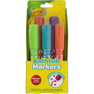 imageCrayola Taste Beauty Bathtub Markers Washable Markers for Baths in Green Red Blue Purple and Orange
