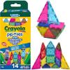 imageCreateOn Crayola Limited Edition Retro PIP Magnetic Tiles Set Building Set for Kids STEM Toys for Boys and Girls Ages 3 and Up 14Piece Set