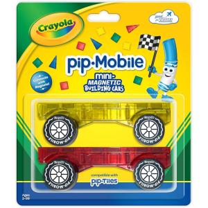 imageCrayola PIPMobiles Rolling Chassis Accessory for Magnetic Building Tiles  Add Wheels to Crayola PIPTile Sets  STEM Learning Toy for Kids Ages 3  Creative Educational Travel Toy  2Pack Bold