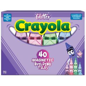 imageCreateOn Crayola Glitter Magnetic Tiles Building Set for Kids Magnetic Tiles Magnetic Building Toys for Kids STEM Easter Toys for Boys and Girls Ages 3 and Up 40Piece Set Glitter