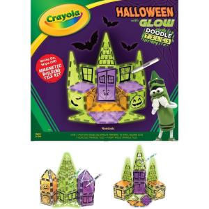 imageCreateOn Crayola Halloween Glow Doodle Magnetic Tiles Set Building Set for Kids STEM Toys for Boys and Girls Ages 3 and Up 25Piece Set