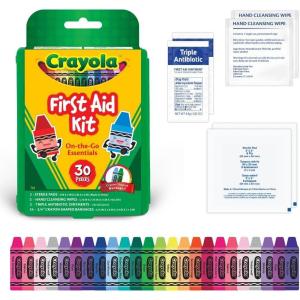 imageCrayola First Aid Kit 30 Pieces  First Aid Kit for Kids ampamp Adults TravelFriendly Compact for Home Car Camping and Traveling