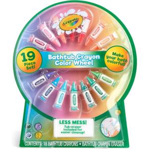 imageCrayola Bath Tub Crayons Color Wheel amp Easy CleanUp Eraser 18 Bathtub Crayons Every Color amp Unique Crayola Hues Unique Eraser for Fast amp Easy Cleanup
